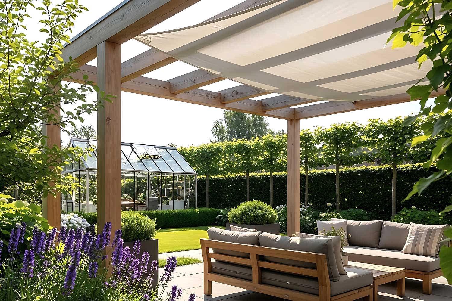vecteezy_outdoor-patio-with-wooden-pergola-and-greenhouse-in-lush_74000596